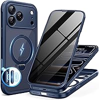 Vista 58 de BERFY Funda para iPhone Air, compatible con MagSafe, protector de pantalla de privacidad integrado y protección de cámara, cuerpo completo