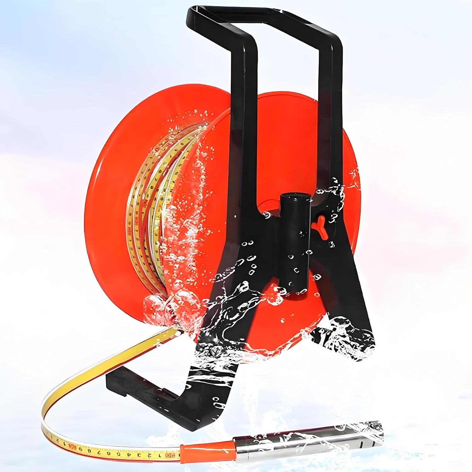 30m Well Water Depth Gauge, Stainless Steel Probe Water Level Meter for Wells & Reservoirs, Accurate Water Level Measurement Tool, Battery Operated, 98.4ft Depth Indicator