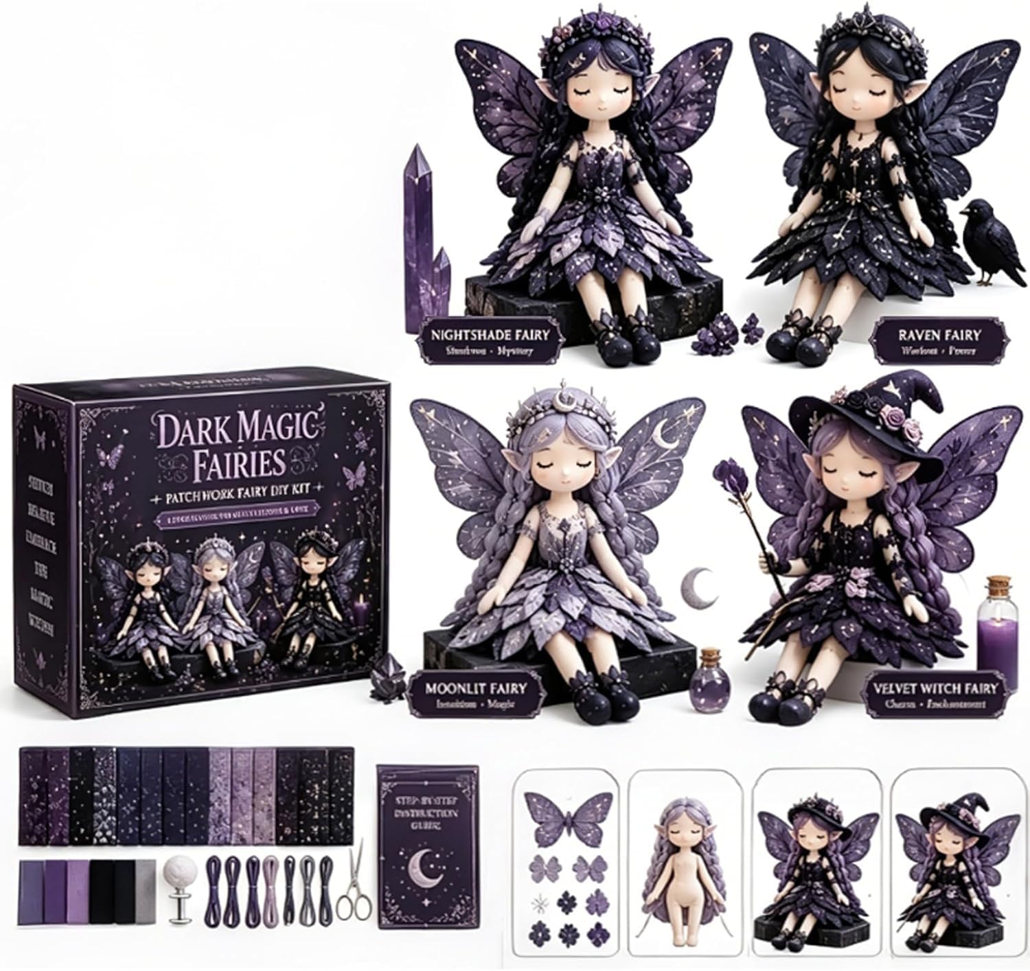 Kit de costura de patchwork Fairy Patchwork de hadas para tejer ropa de duendecillos 6