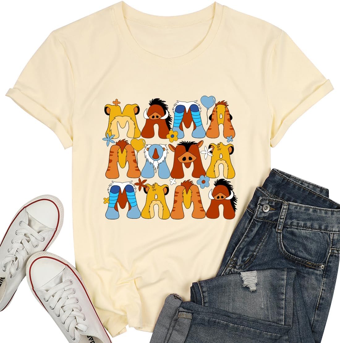 Mama Shirts for Women Funny Mama Letter Print Tshirt Graphic Casual Short Sleeve Mother's Day