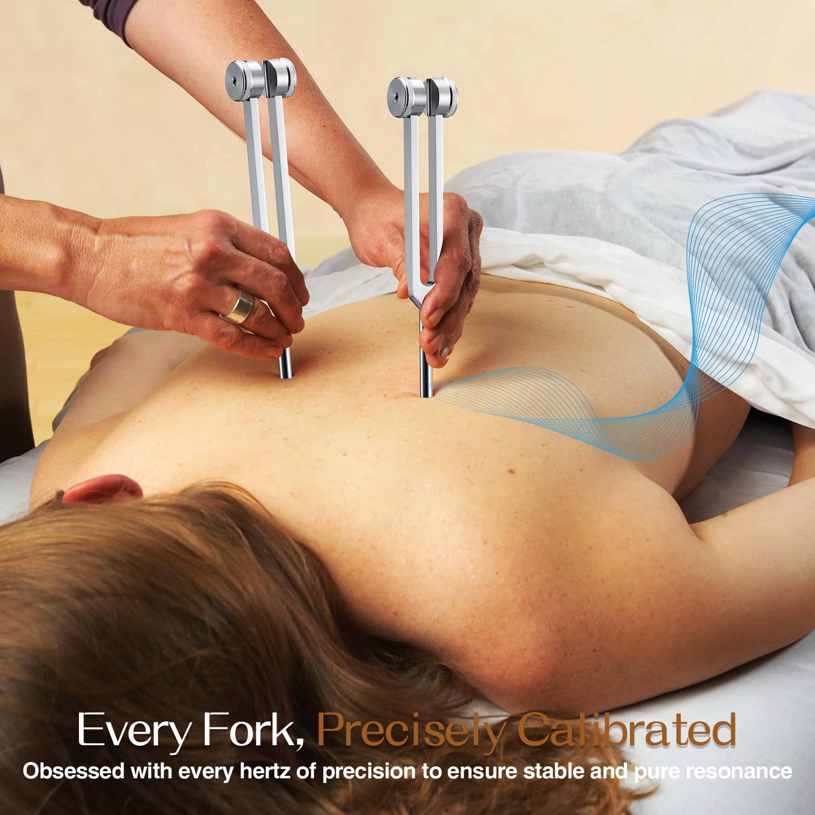 Sound Healing Tuning Fork Set - Tuning Forks for Chakra Alignment & Stress Relief – Otto 128Hz, Earth Om 136Hz, Yin 256Hz, Yang 384Hz, Activator & Pouch – Ideal for Meditation & Home Therapy