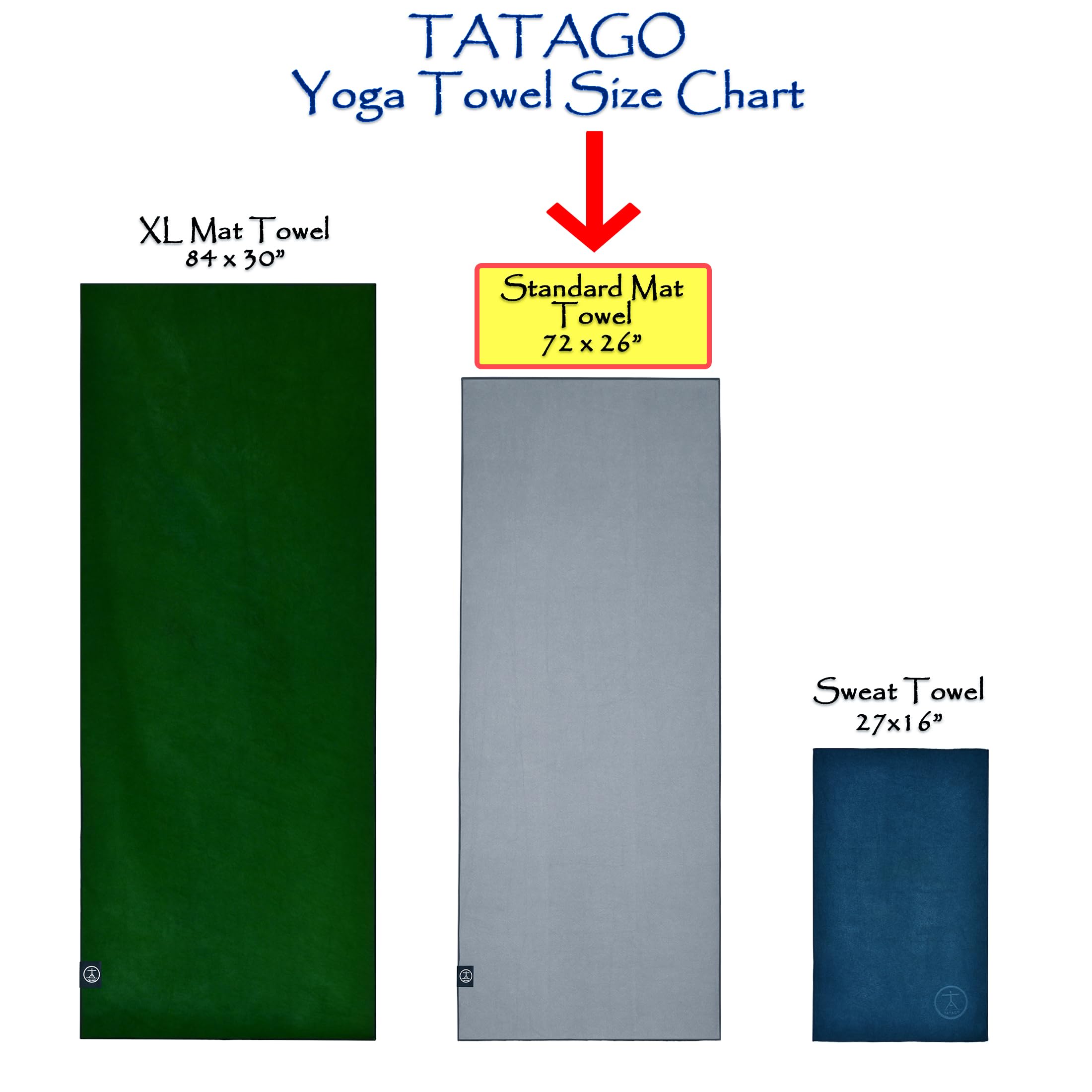 Tatago Toalla de yoga caliente antideslizante para yoga caliente (tapetes de 72-84 pulgadas). Nuestra toalla de yoga caliente antideslizante de silicona y mezcla de microfibra absorbente te da más