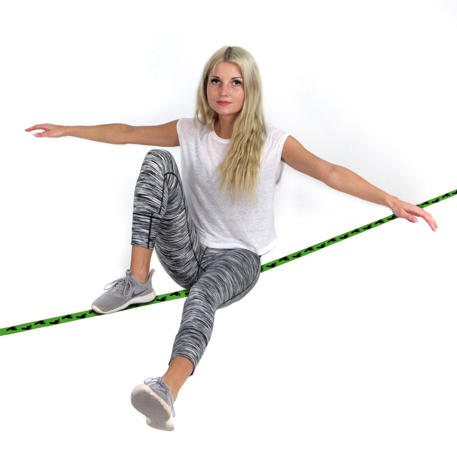 ALPIDEX Slackline 15 m für Anfänger und erfahrene Benutzer, belastbar bis 2 Tonnen, inklusive Transporttasche