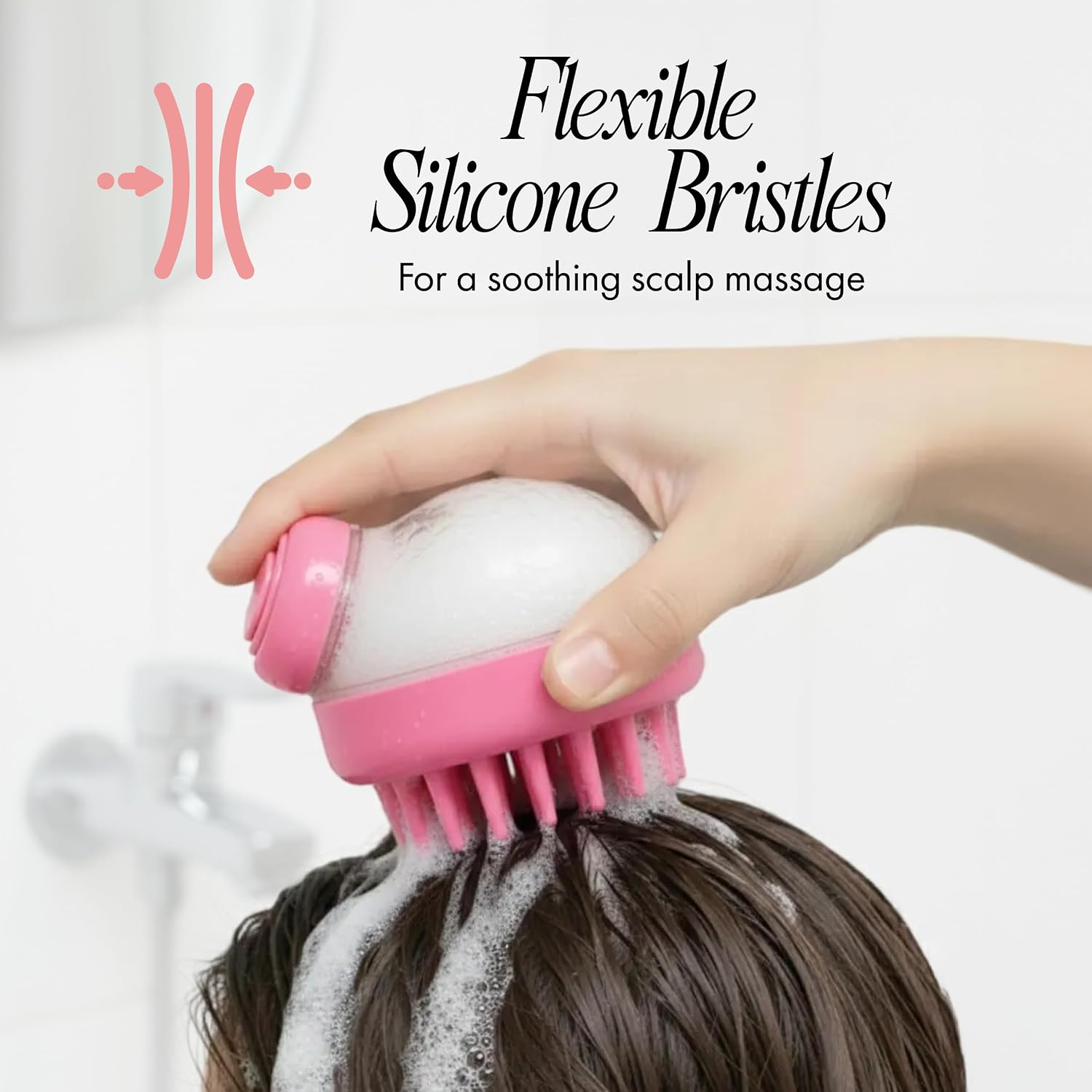 Scalp Massager, Handheld Head and Temple Scrubber Brush for Hair Stimulation