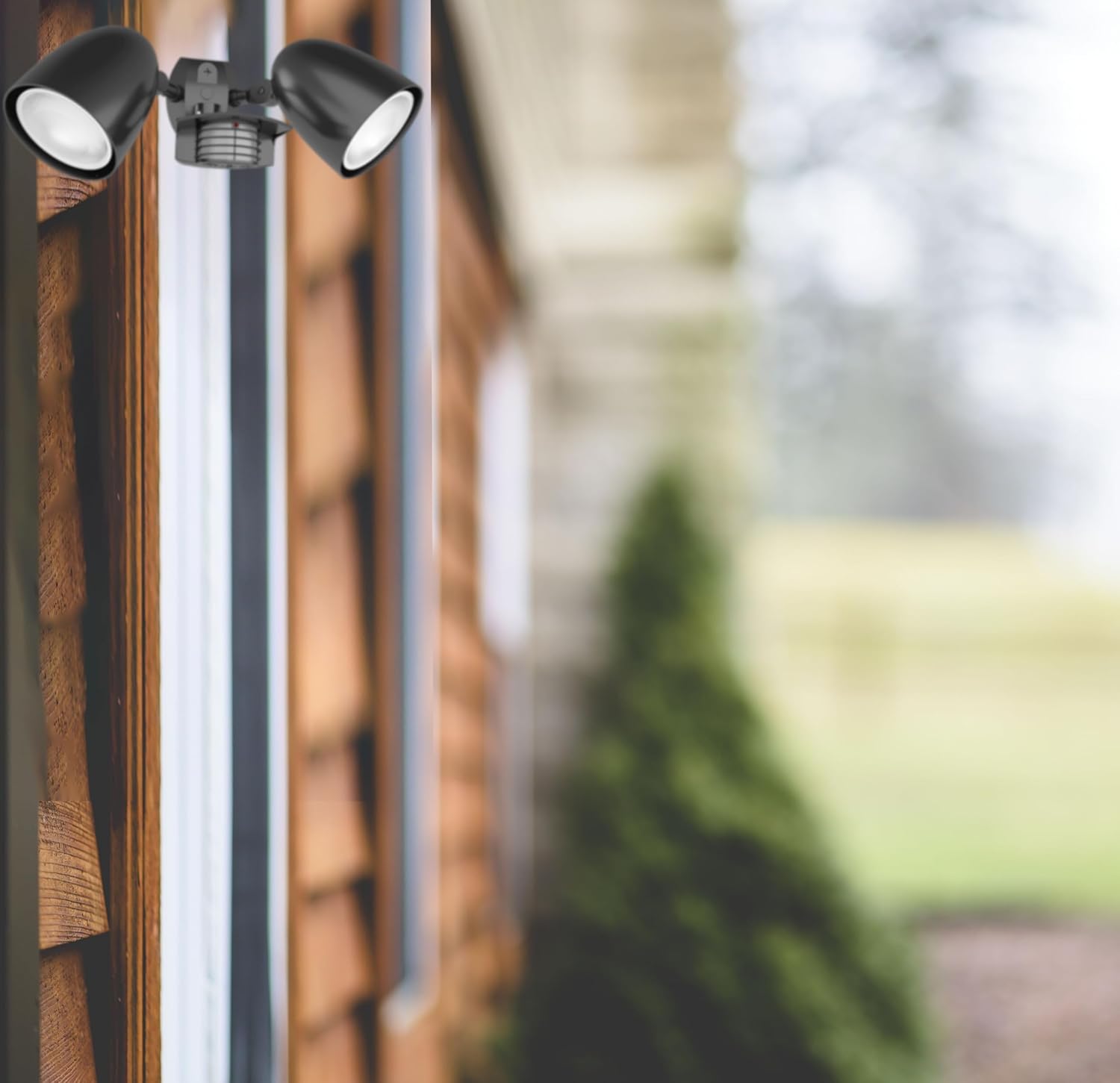 RAB Lighting Motion Sensor Outdoor Lights, STL360HB/L LED Flood Lights, Black, 17.5 x 5.63 x 7, 360 Sensor, 3,600 Lumen, 2x PAR38 Bulbs, 3000/4000/5000K, 90 CRI, Outdoor, Patio, Backyard, Lawn