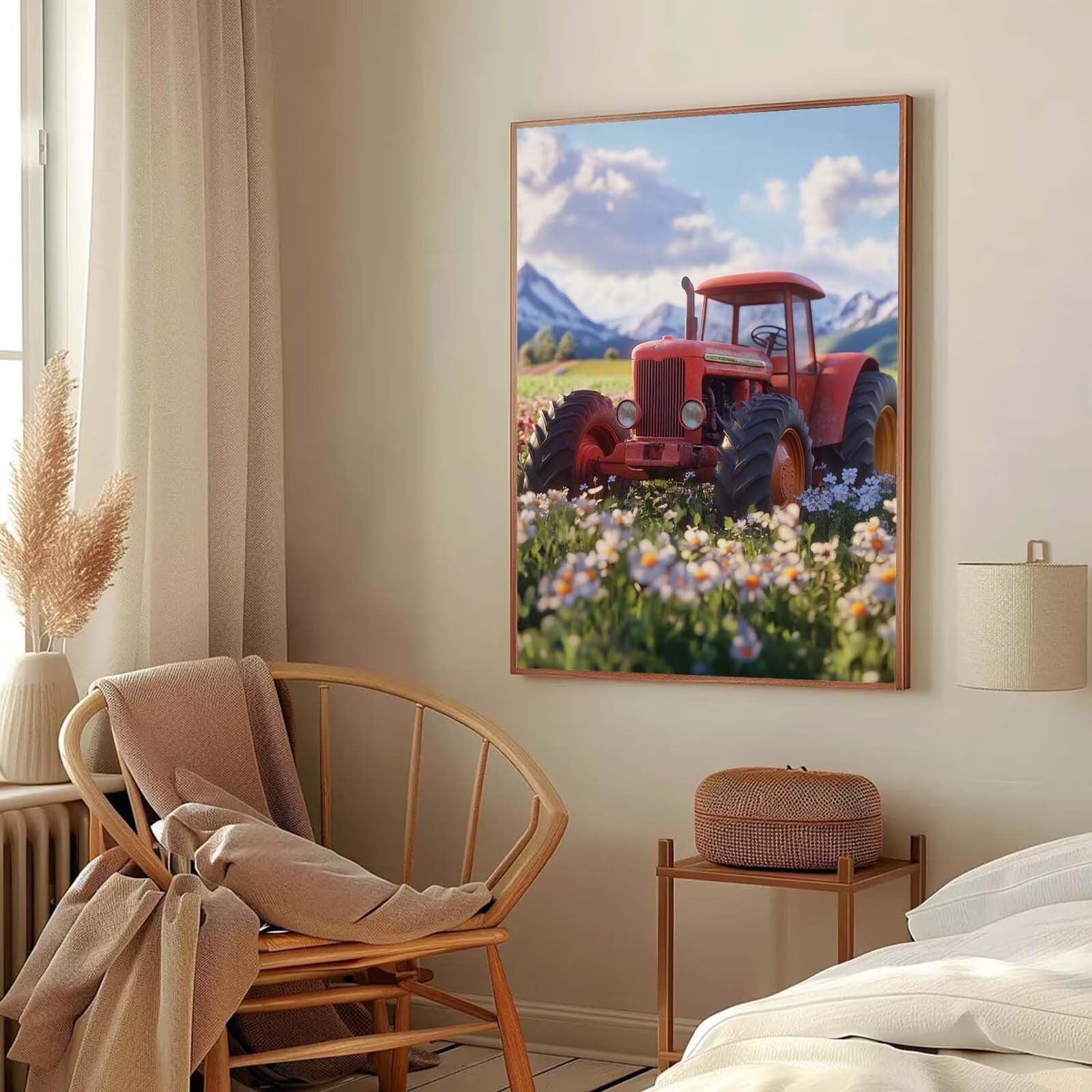 Peinture Numero Adulte paysage, Activité Manuelle Adulte 70x90cm j0-227 | Peinture Numero Tracteur-2 avec Pinceaux et Peintures Acryliques, DIY Creatif Toile Kits Débutant, Decoration Chambre Cadeau