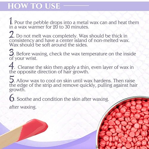 Miniatura 5 de Satin Smooth Cera de guijarros de cereza silvestre  Cera dura con vitamina E  Ideal para todo tipo de piel y áreas delicadas, 35 onzas