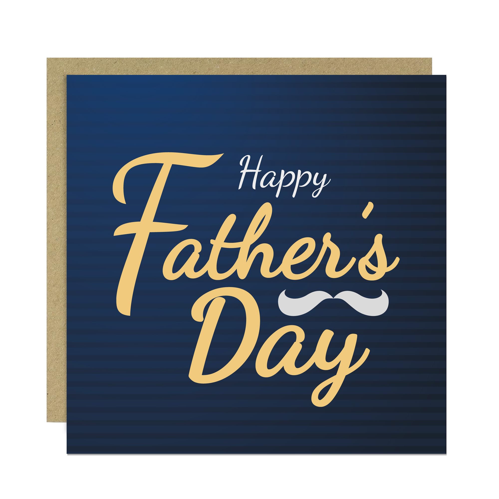 RED OCEAN Happy Fathers Day Card. Card For Dad. Father's Day For Dad From Daughter Son. Blue and Gold Design 145 x 145mm With Kraft Envelope