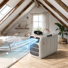 5200 BTU Tent AC Unit Portable, 1500W 3 Modes Camping Air Conditioner with Dehumidifier & Night Mode, Small Portable AC for RV, Camper, Dorm, College Room, Truck, Picnic, Hotel