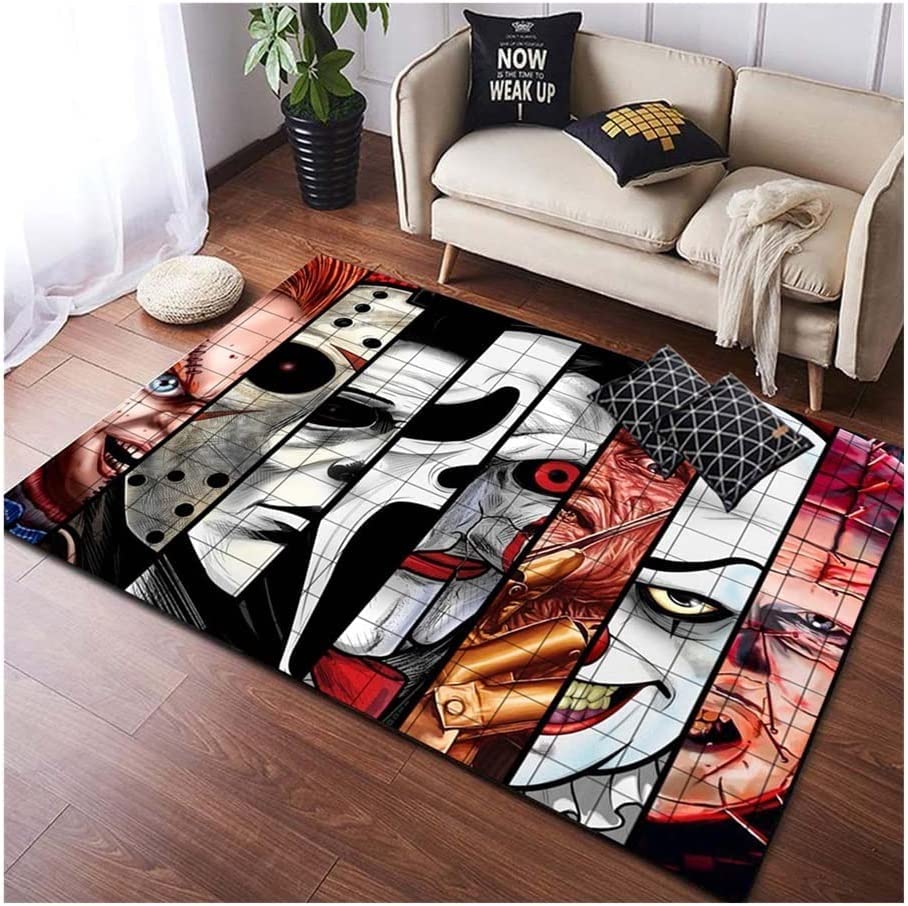 TONATO Alfombras de área Personajes de películas de Terror Halloween House House Alfombras de la Sala de Estar Decoración de la Sala Mats de la Sala de Estar,160 * 230cm