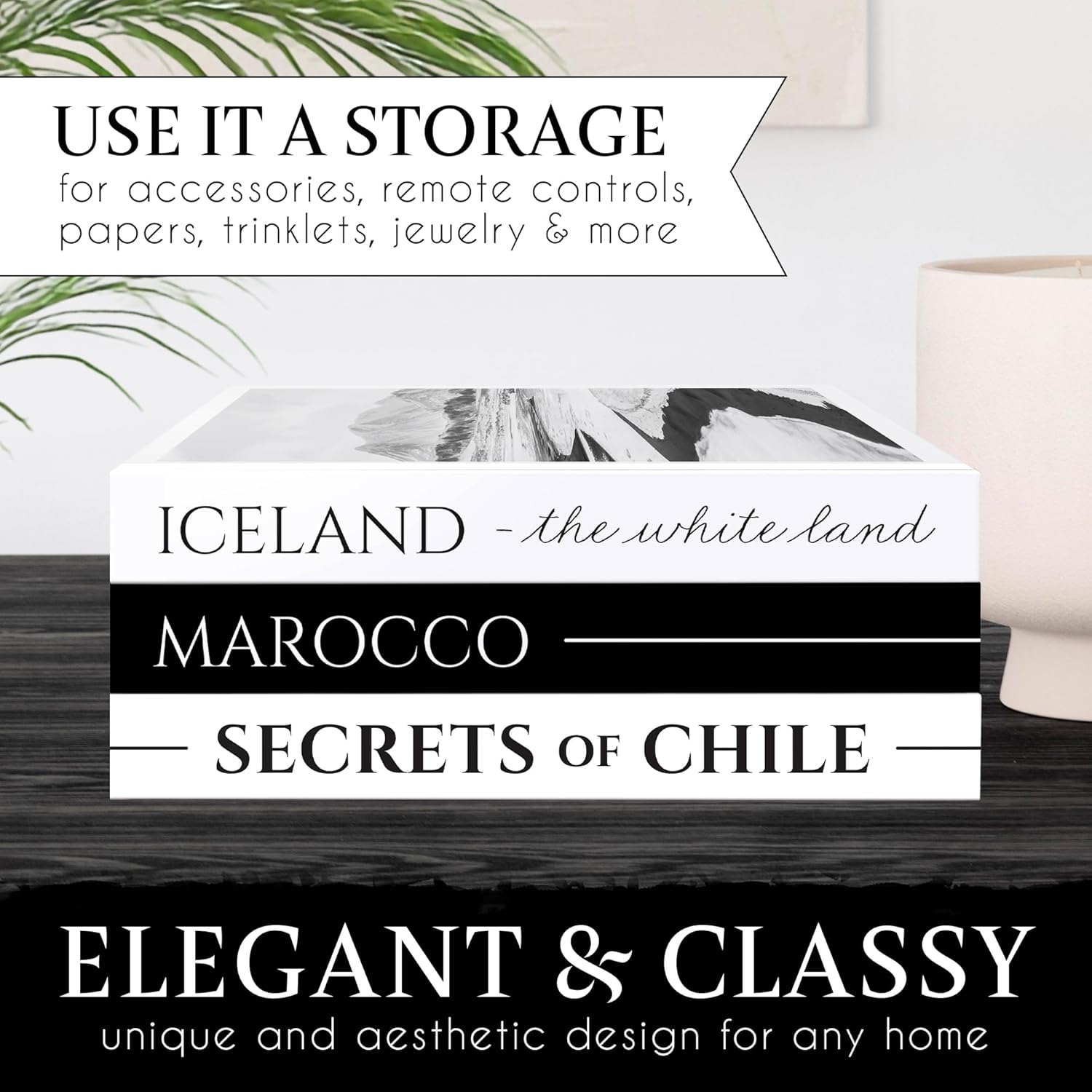 3 Pieces Fake Coffee Table Books for Home Decor, Decorative Books with Hidden Storage, Aesthetic Bookshelf Decor for Living Room or Bedroom, With Unique Design And Durable Material.