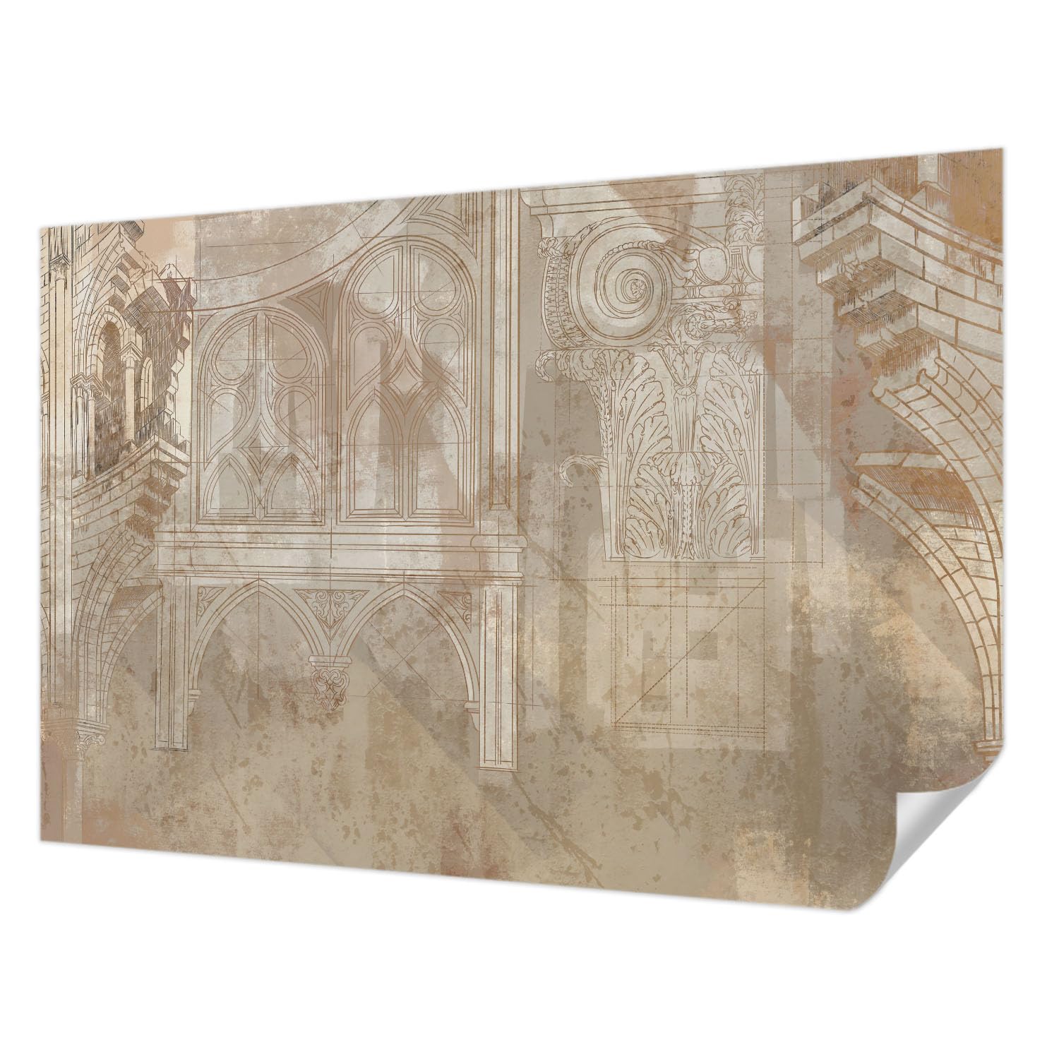 Papier peint adhésif 152x104 cm Tulup aux ornements historiques