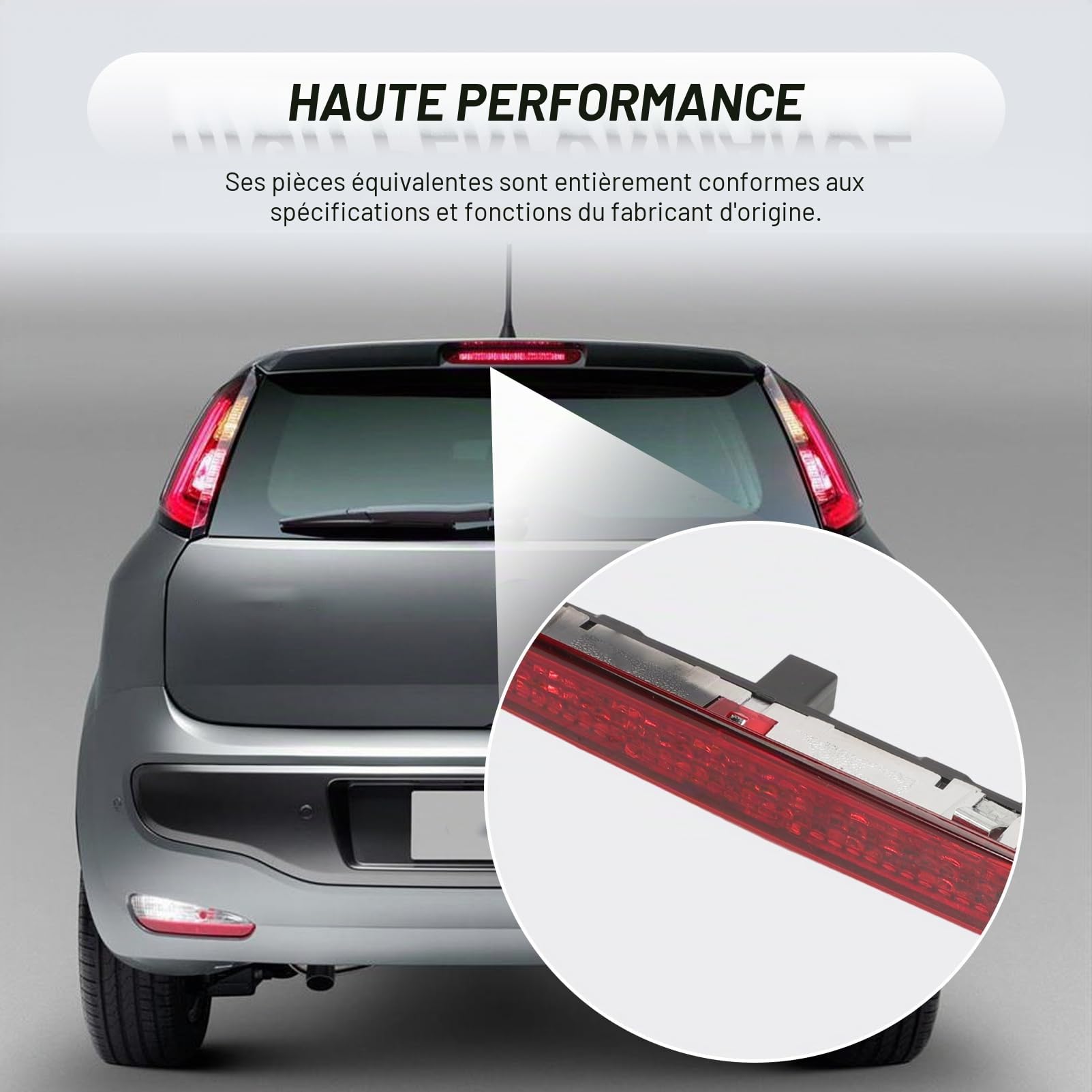 Troisième Feu Stop Arrière pour Grande Punto Evo Ab-arth | 2005-2018, 3ème feu stop OEM 51722247 51974522
