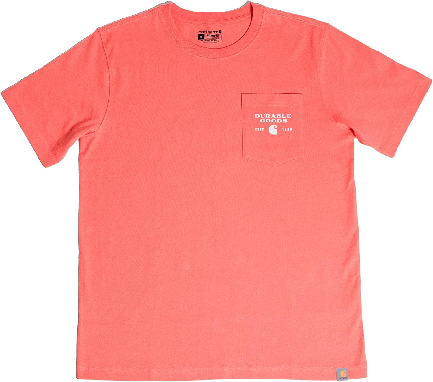 Carhartt Mens Relaxed Fit Heavyweight Short-Sleeve Pocket Logo Graphic T-Shirt - Image 4