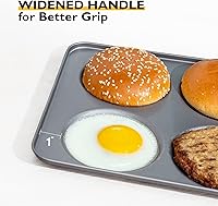 Vista 6 de HONGBAKE Juego de 2 Moldes Grandes para Parte Superior de Magdalenas, Molde Antiadherente de 4 Cavidades para Panecillos de Hamburguesa, Molde Jumbo