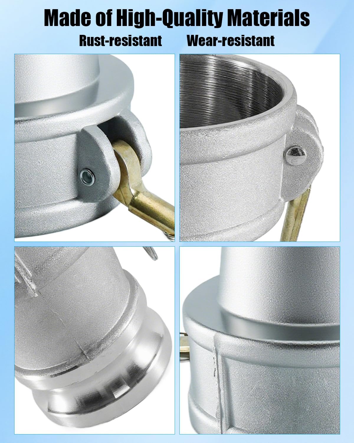 Replace CAM-4030-DA DA4030 Aluminum Camlock 4" Female x 3" Male Reducer Adapter, Camlock Fittings Type DA Groove Reducing Hose Fitting