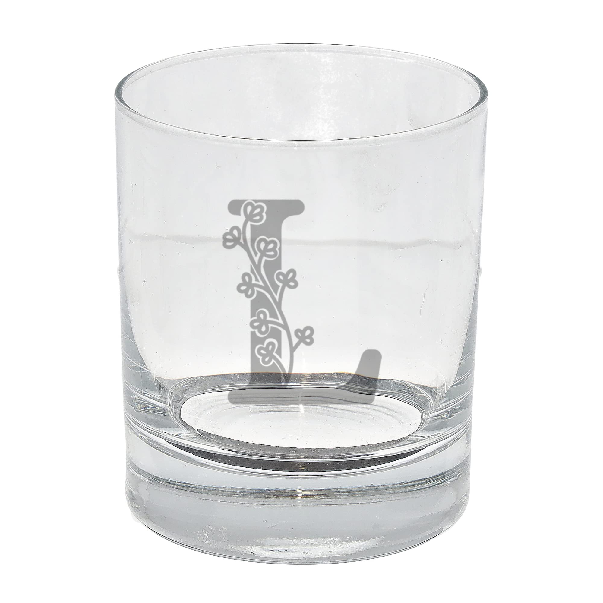 L Personalised Monogram Initial Etched Whisky Glass Engraved Name Tumbler Glass Birthday Gift for Her or Him Custom Name Gift for Her or Him Personalised Initial Engraved Whisky Whiskey Glass Tumbler