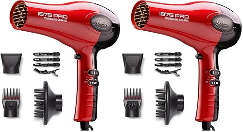 Miniatura 10 de KISS secador de pelo Pro turmalina cerámica de 1875 vatios, edición de peinado, 3 ajustes de calor, 2 ajustes de velocidad, botón de disparo frío, 7