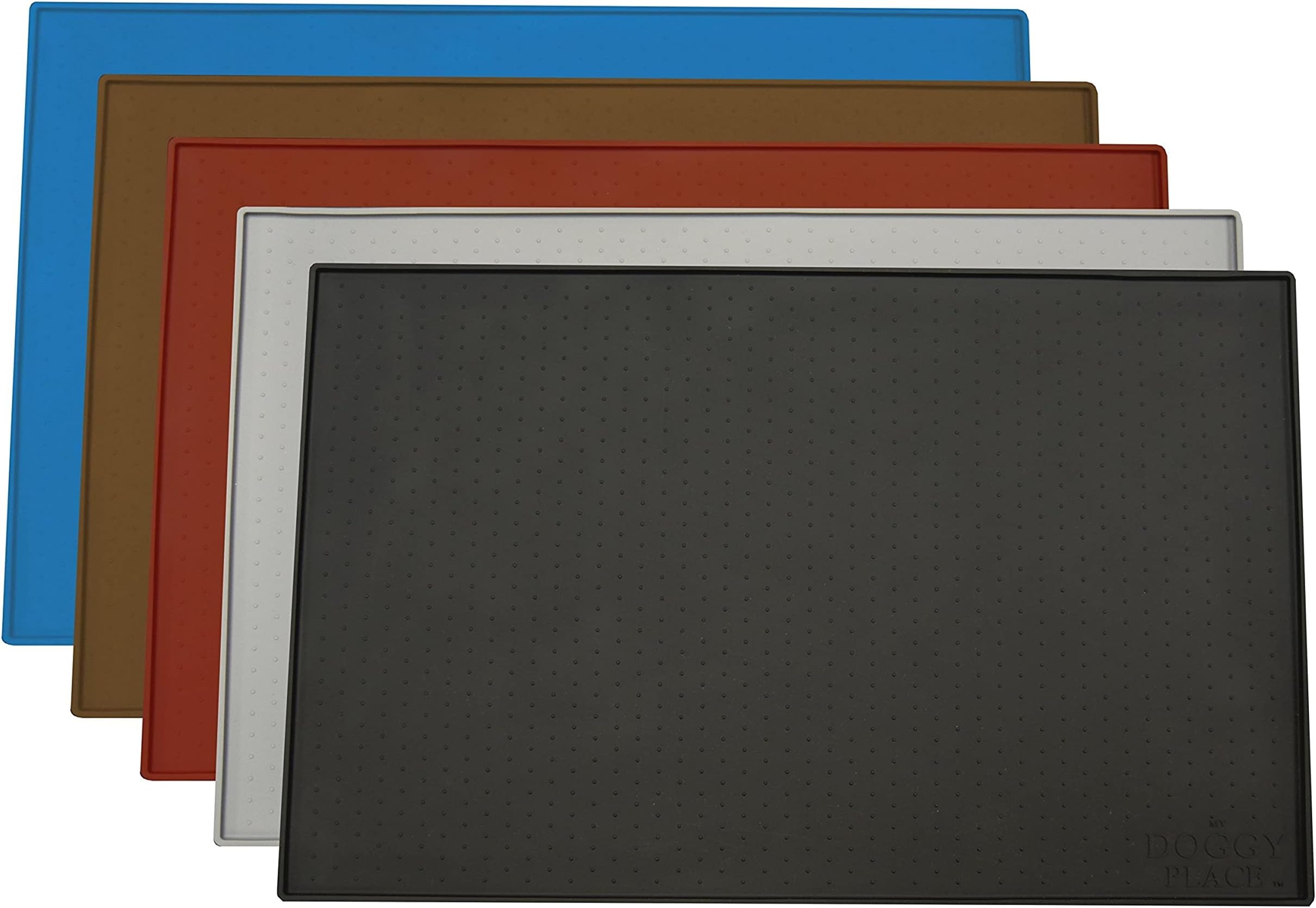 My Doggy Place Dog Cat Food Feeding Mat, Non Slip FDA Silicone (Black, Gray, Red, Blue, Brown)