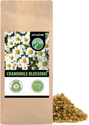 Alpi Nature Chamomile Tea 500g 1.1 lb, Dried Chamomile Flowers, Loose Camomile Tea