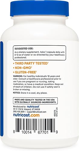 Miniatura 9 de Nutricost Citrato de potasio 99 mg, 500 cápsulas (2 botellas)