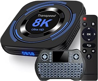 Android TV Box 12.0 4GB RAM 32GB ROM Support 8K 6K Dual-WiFi 2.4G 5.8G Android Box H618 Chipset with HDR10 BT5.0 USB 2.0 3D Ethernet with Mini Backlit Keyboard