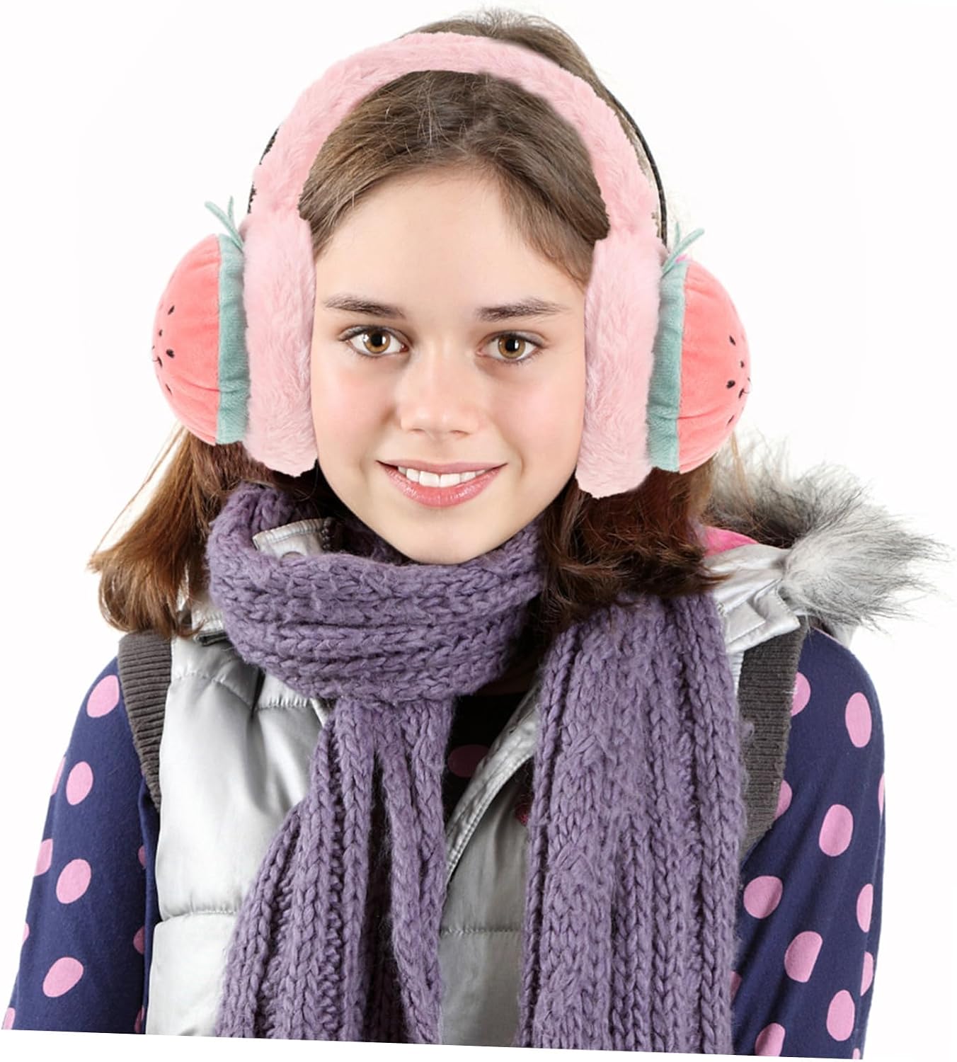 FOMIYES Adorable Cartoon Ear Muffs for Boy Girl Warm Ear Covers Lightweight and Portable Cute Strawberry Design for for Cold Weather Activities