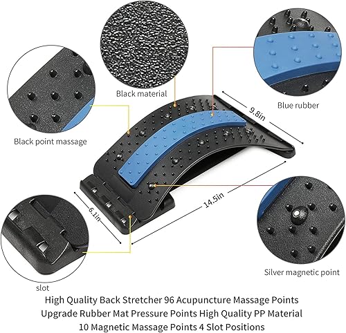 Miniatura 3 de Estirador de espalda para aliviar el dolor de espalda baja galleta de espalda ajustable de varios niveles dispositivo de agrietamiento de espalda