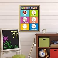 Vista 4 de Greeting Choice - Póster de reglas para el aula, decoración de aula de regreso a clases, 11 x 14 pulgadas, para preescolar, secundaria, escuela