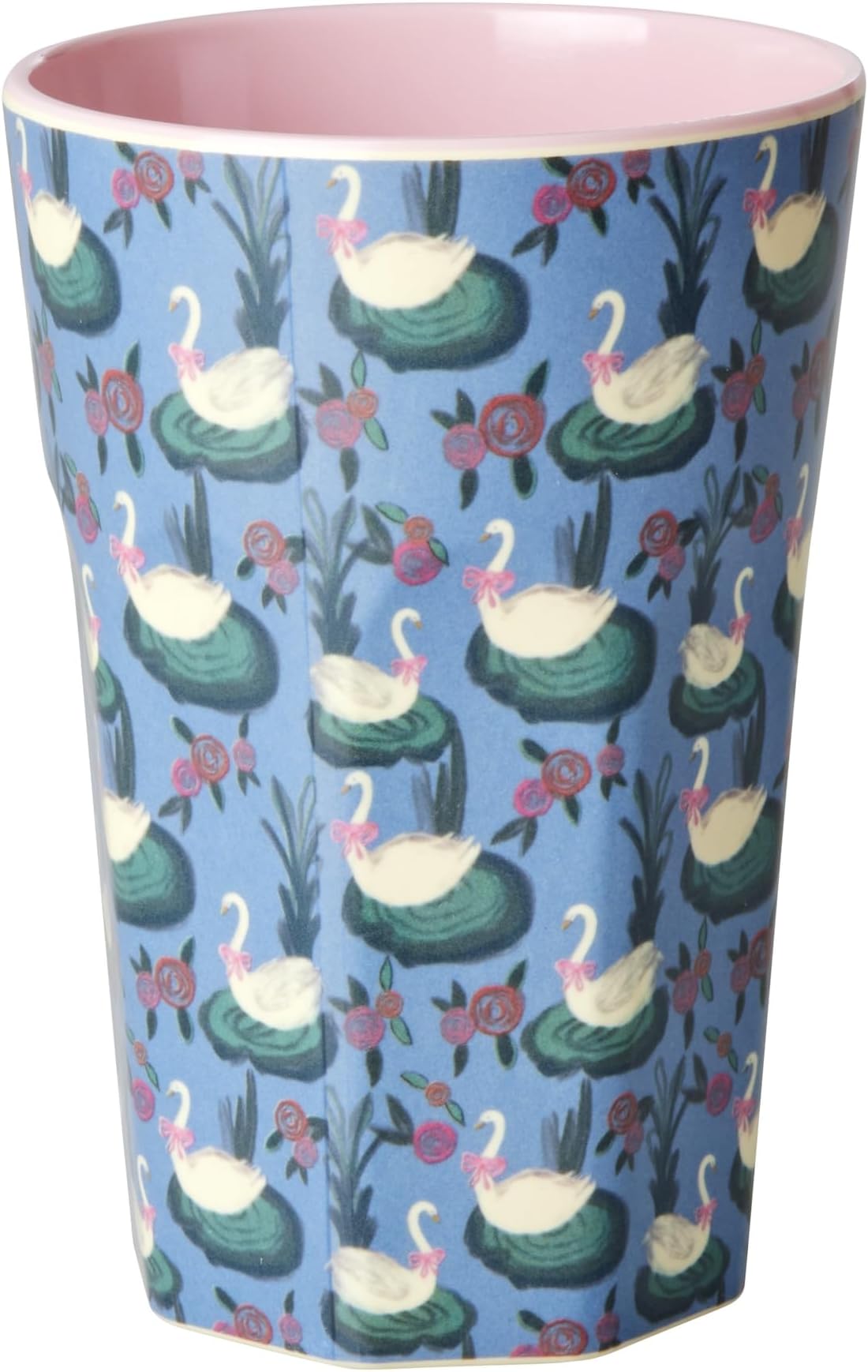 RICE BY RICE Drinking Cup Melamine 100% Melamine Swan Swan Lake Print Tall