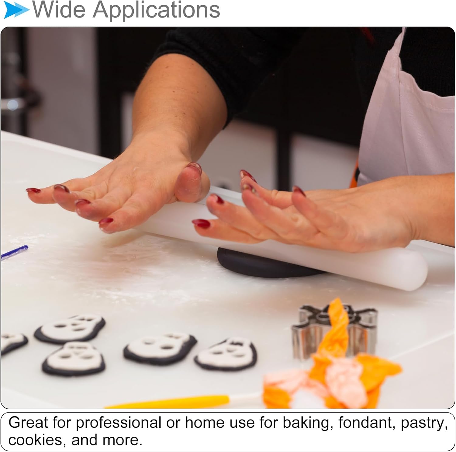 Fondant Rolling Pin, 20" Length, PP Plastic Non-Stick No Handle Fondant Roller Dough Roller - (Applications: for Baking Fondant DIY), 2-Pieces