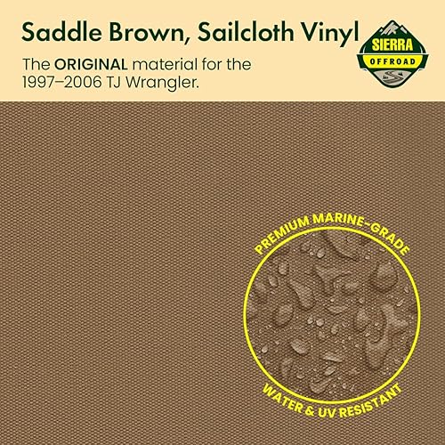 Miniatura 3 de Revestimiento superior estilo de fábrica Sierra Offroad para Jeep Wrangler TJ (1997-2002), funda blanda con vidrios polarizados, sin puertas