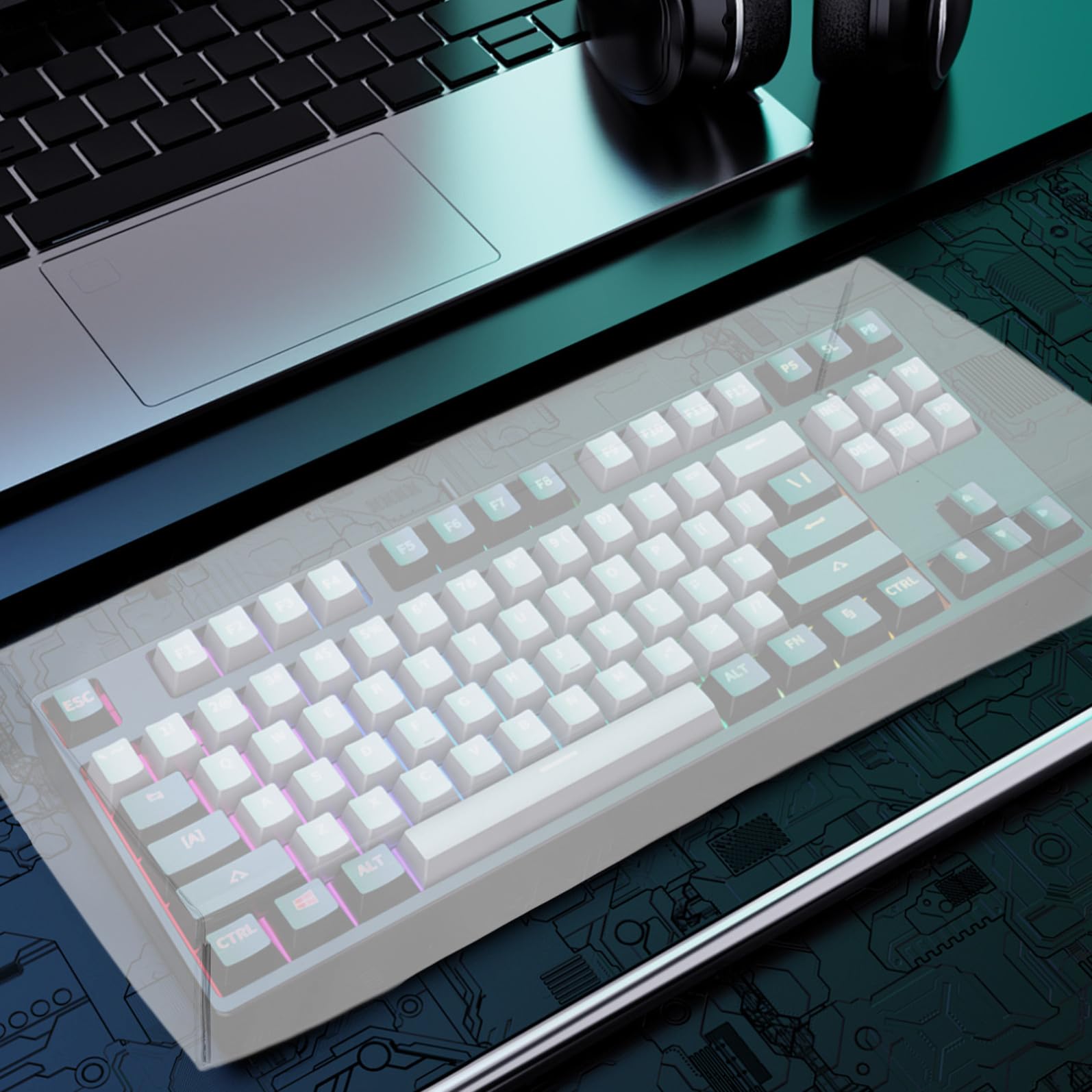 Copertura Protettiva per Tastiera in Acrilico Trasparente, Protezione Antipolvere per Tastiera da Gioco Extra Large 520x180x60mm, Accessorio per Computer Desktop e Notebook