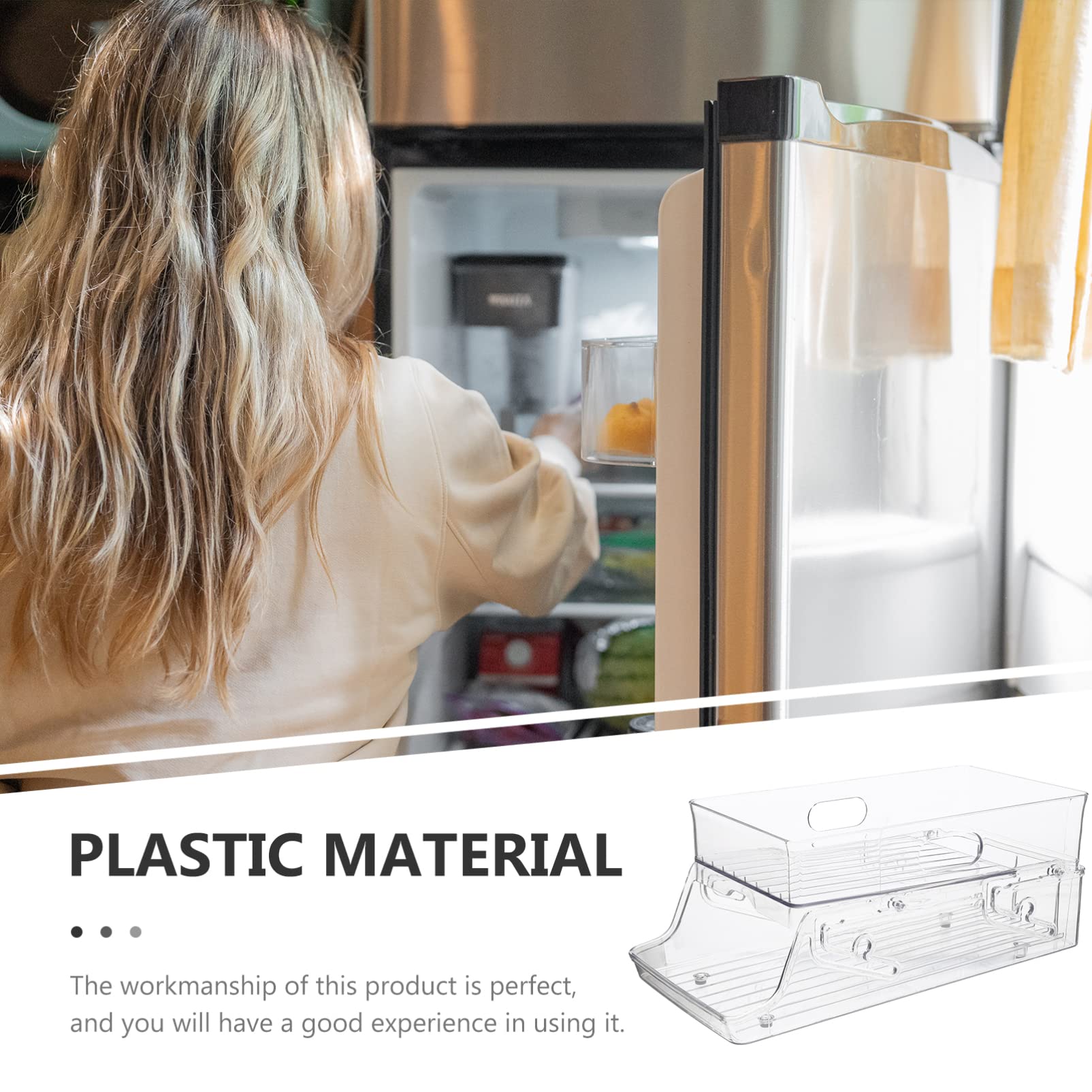 Levemolo Transparent Fridge Organizer Double Layer Can Holder Soda Fridge Organizer Drink Can Rack Beverage Racks