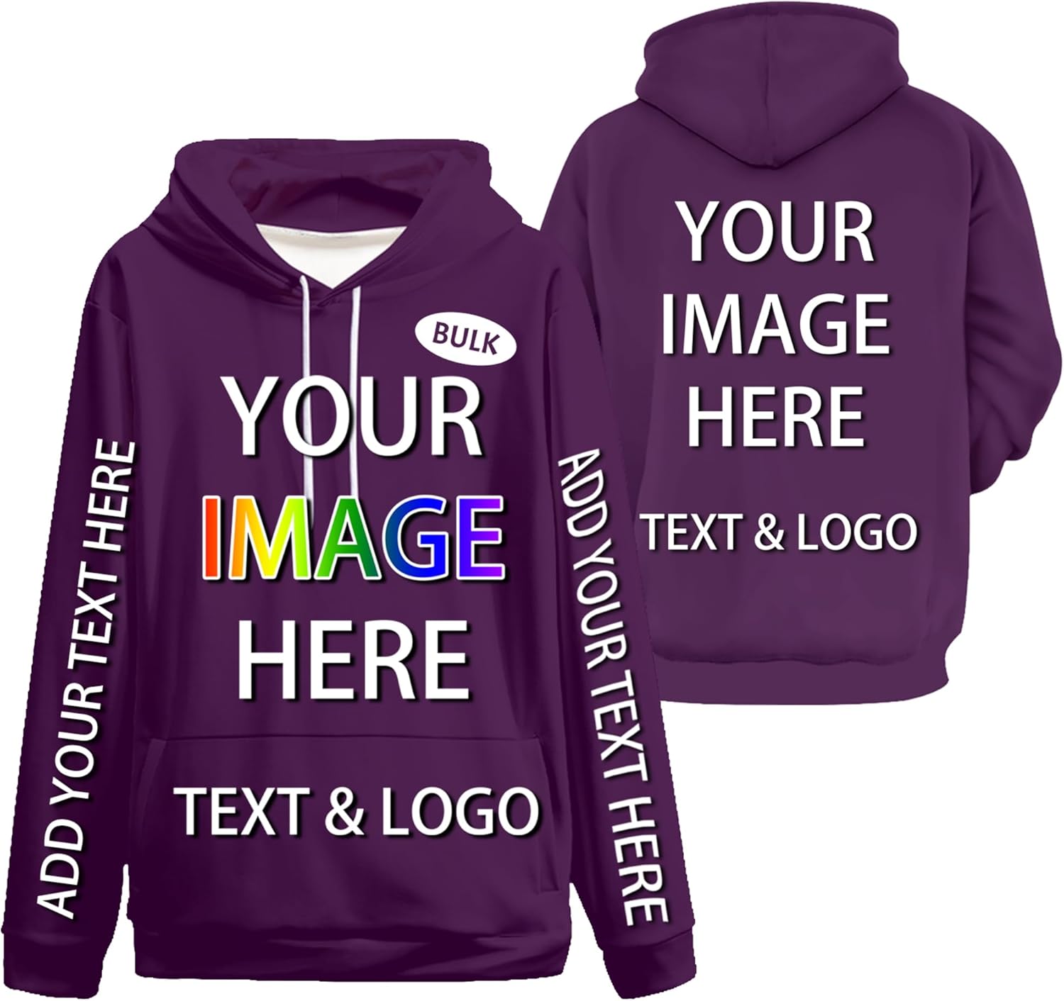 Custom Hoodies for Men Women - Bulk Personalized Sweatshirts Unisex Aldult Customize Your Text Customize Hoodies