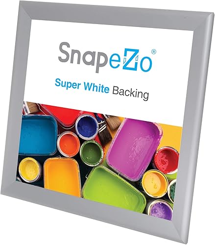 Miniatura 4 de SnapeZo Marco plateado para póster de 36 x 37 pulgadas, perfil de aluminio de 1.7 pulgadas, marco a presión de carga frontal, montaje en pared,