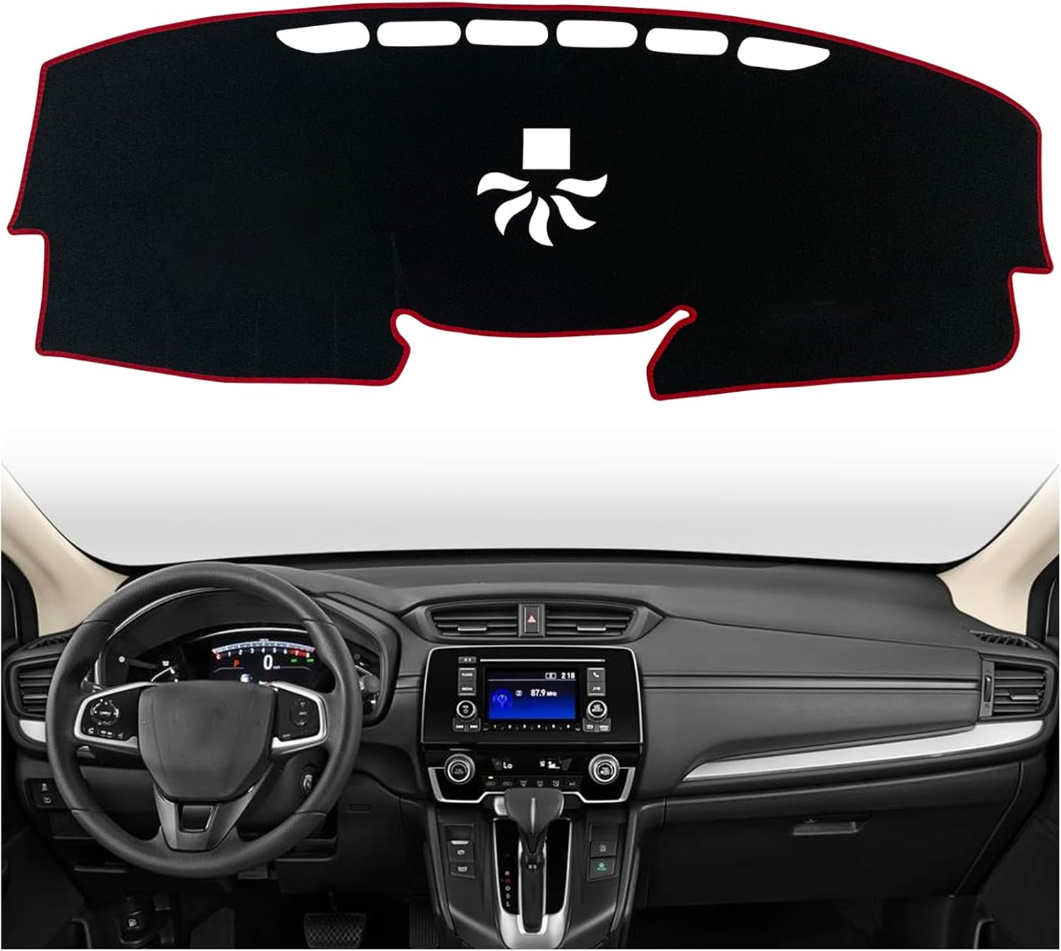 Dash Mat Cover Custom Interior Center Console Fit for Honda CRV 2017 2018 2019 2020 2021 2022 Honda CR-V Hybrid 2020-2022 2022 Dashboard mat Covers Accessories (Black Rim)