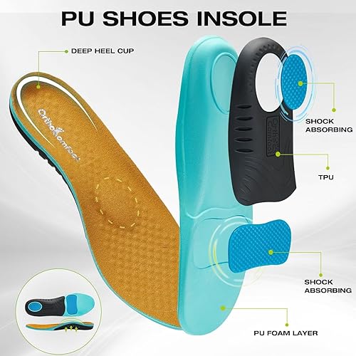 Miniatura 4 de OrthoComfoot Mocasines Ortopédicos Sin Cordones para Caminar para Hombres Mocasines Casuales de Lona para Fascitis Plantar con Soporte de Arco,