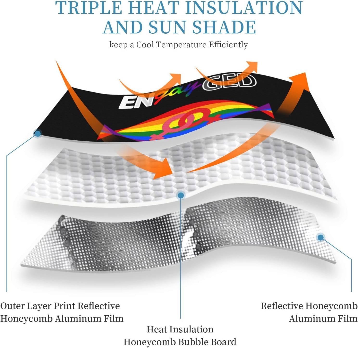 Why Be Afraid to Be EnGayged Foldable Car Windshield Sunshade Blocks Heat and Sun Glare Uv Rays