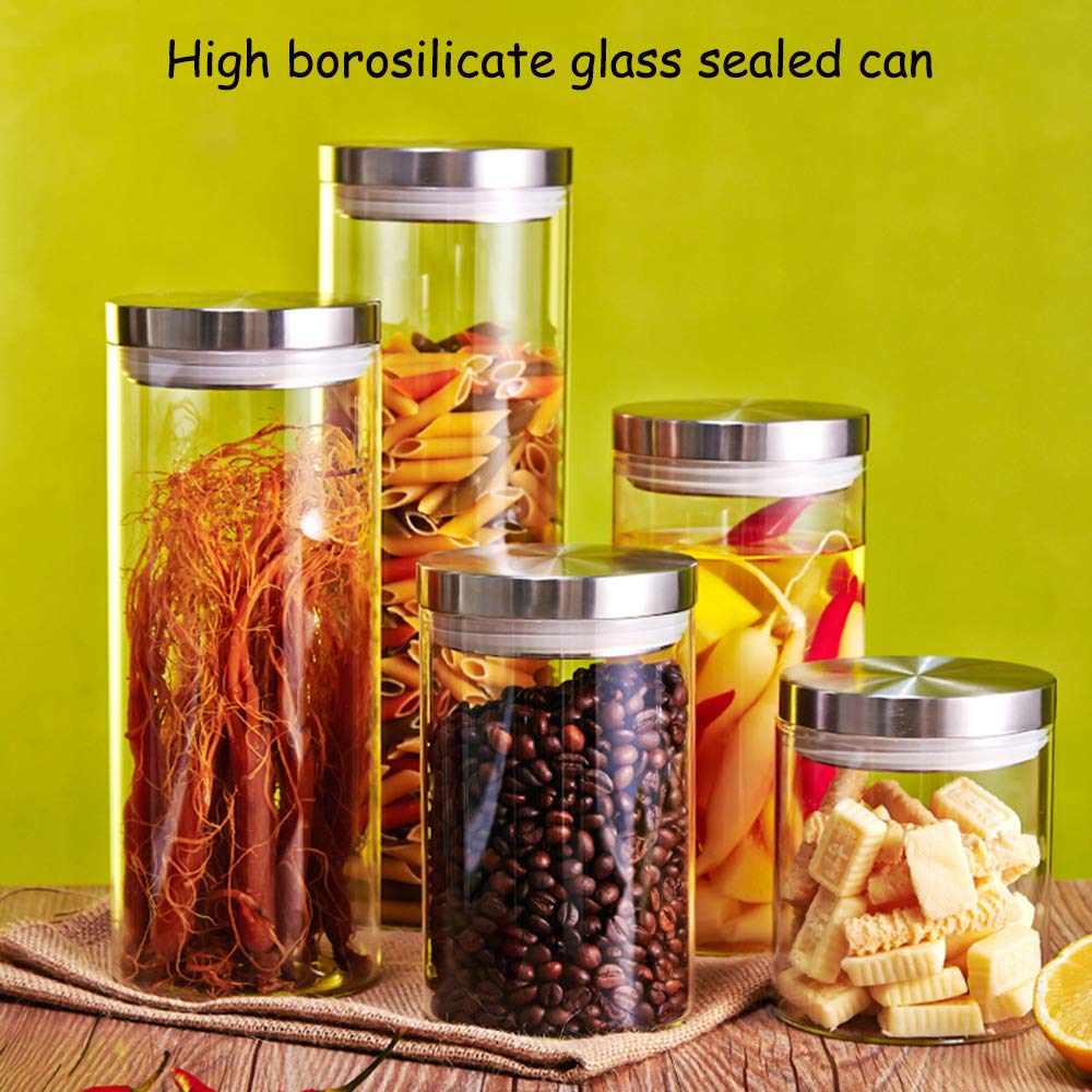 Contenitore Contenitori Alimentari, Contenitori per la Conservazione degli Alimenti con Coperchi Ideale per zuccheri, Biscotti, Farine, Spaghetti, Cereali e Spumanti Durevole, 1850ML