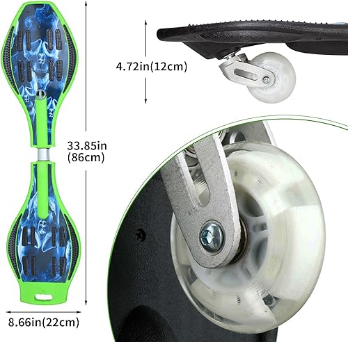 Miniatura 2 de Tmore Deluxe Junior - Tabla giratoria con ruedas de 360 grados, con ruedas iluminadoras, diversión y visibilidad, tablero giratorio duradero para