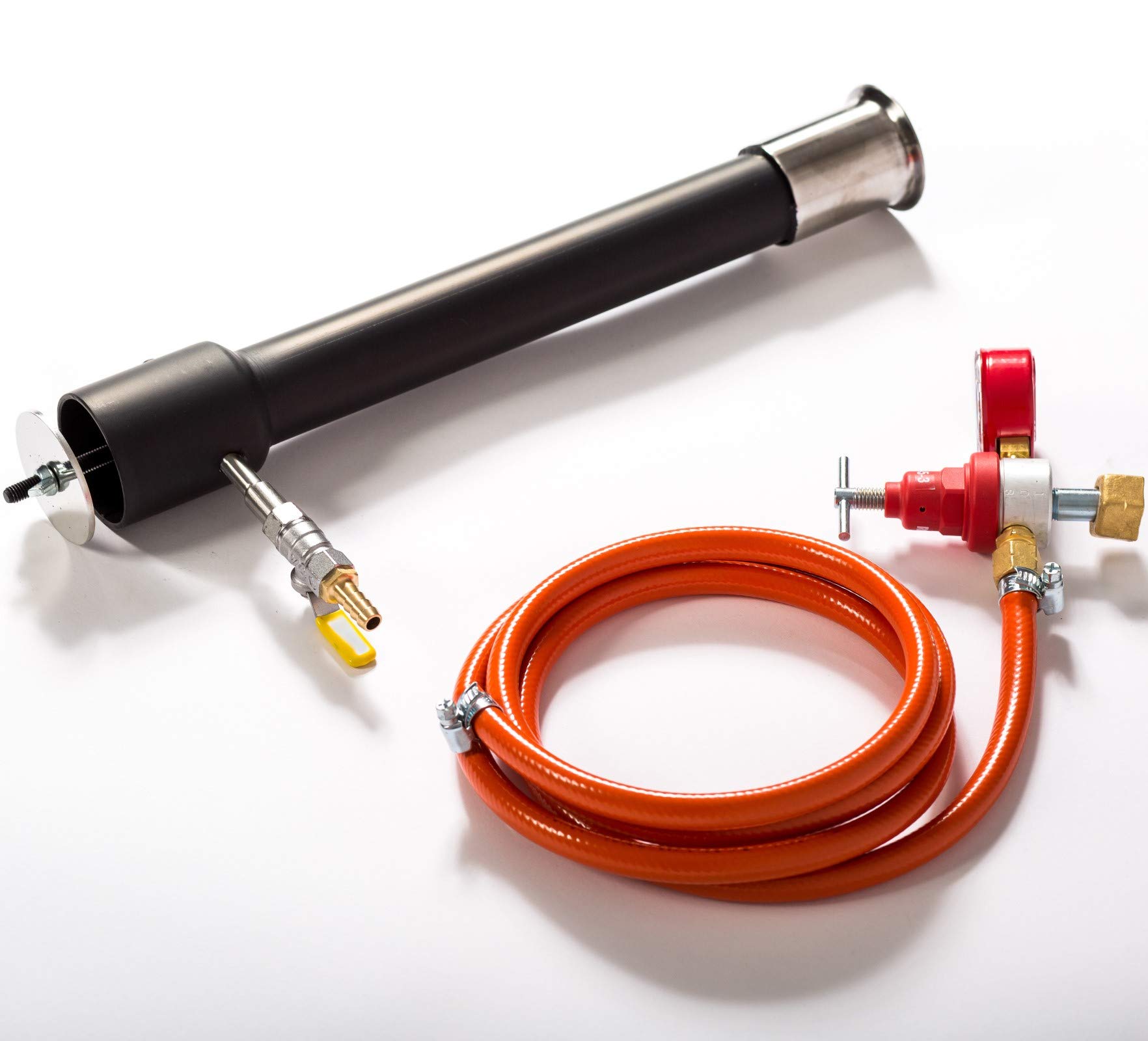 DEVIL-FORGE Gasbrenner DFM (308.000 BTU), Gaskugelhahn, Luftdrossel für Schmiede Gasofen Gasesse Schmiedeofen Hufschmiede Messermacher Metallschmiede Metallschmelzofen, Butan, Propan, LPG, Gas Burner