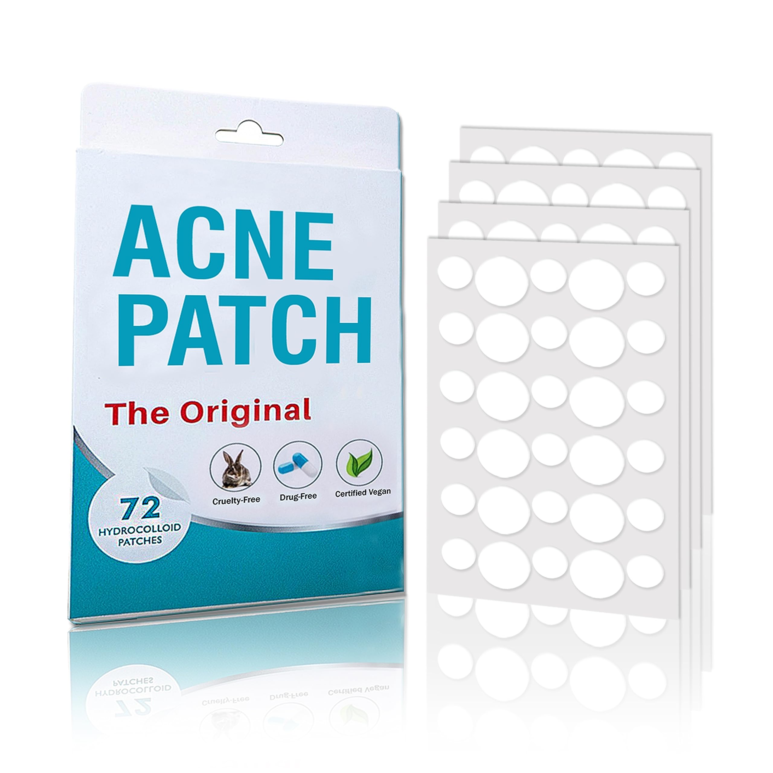 Pimple Patches for Face with Tea Tree Oil,Hydrocolloid Acne Pimple Patch for Face Covering, Zit Patches, Blemish Patches, Invisible Pimple Stickers, Acne Spot Healing Treatment, for All Skin Types,(72