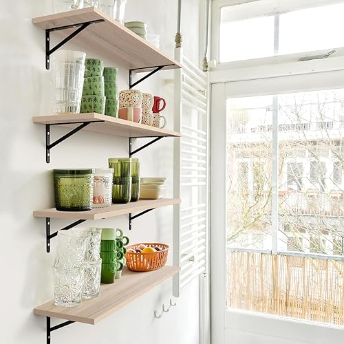 Miniatura 6 de Kaboon - Estantes flotantes de 27 pulgadas de largo y 10 pulgadas de profundidad para pared, juego de 2, estantes abiertos grandes montados en la