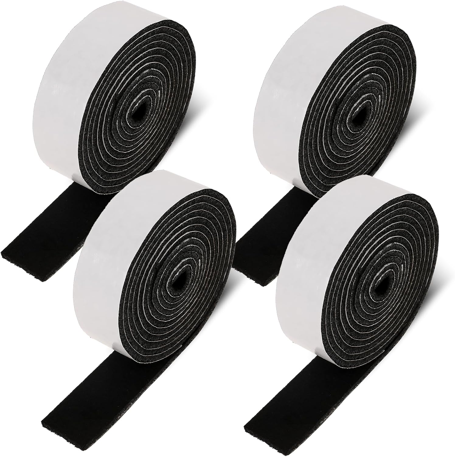 4 Rolls 60 X 1 Inch Felt Strips with fBacking, Felt Tapes Furniture Felts Strip Rolls Self Stick Non Slip Felts Strips for Furniture Pads Heavy Duty Polyester for Protecting Hardwood Surfaces