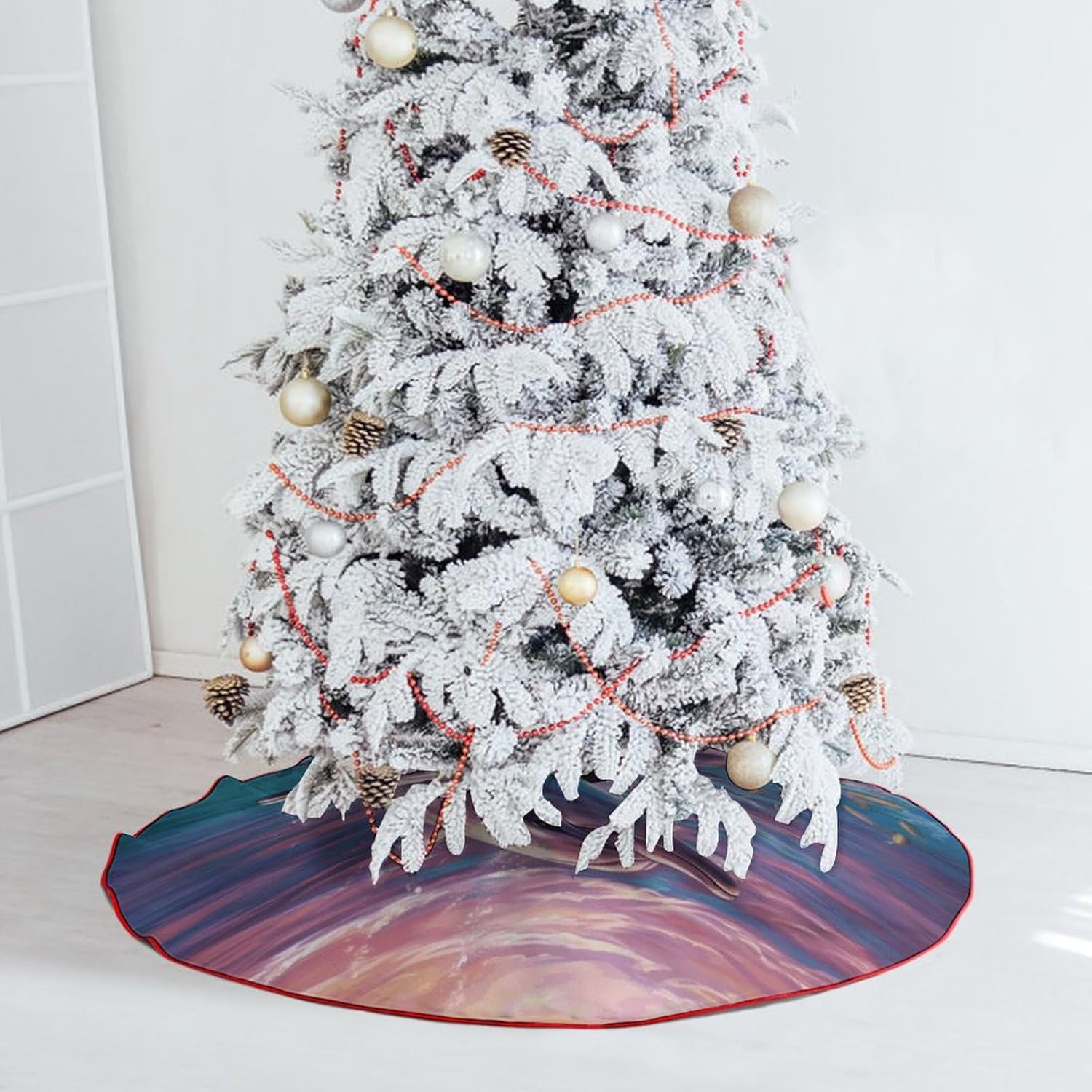 Christmas Tree SkirtDolphins Artclassic Fashion Tree Skirt Painted Multifunctional Christmas Tree Skirt