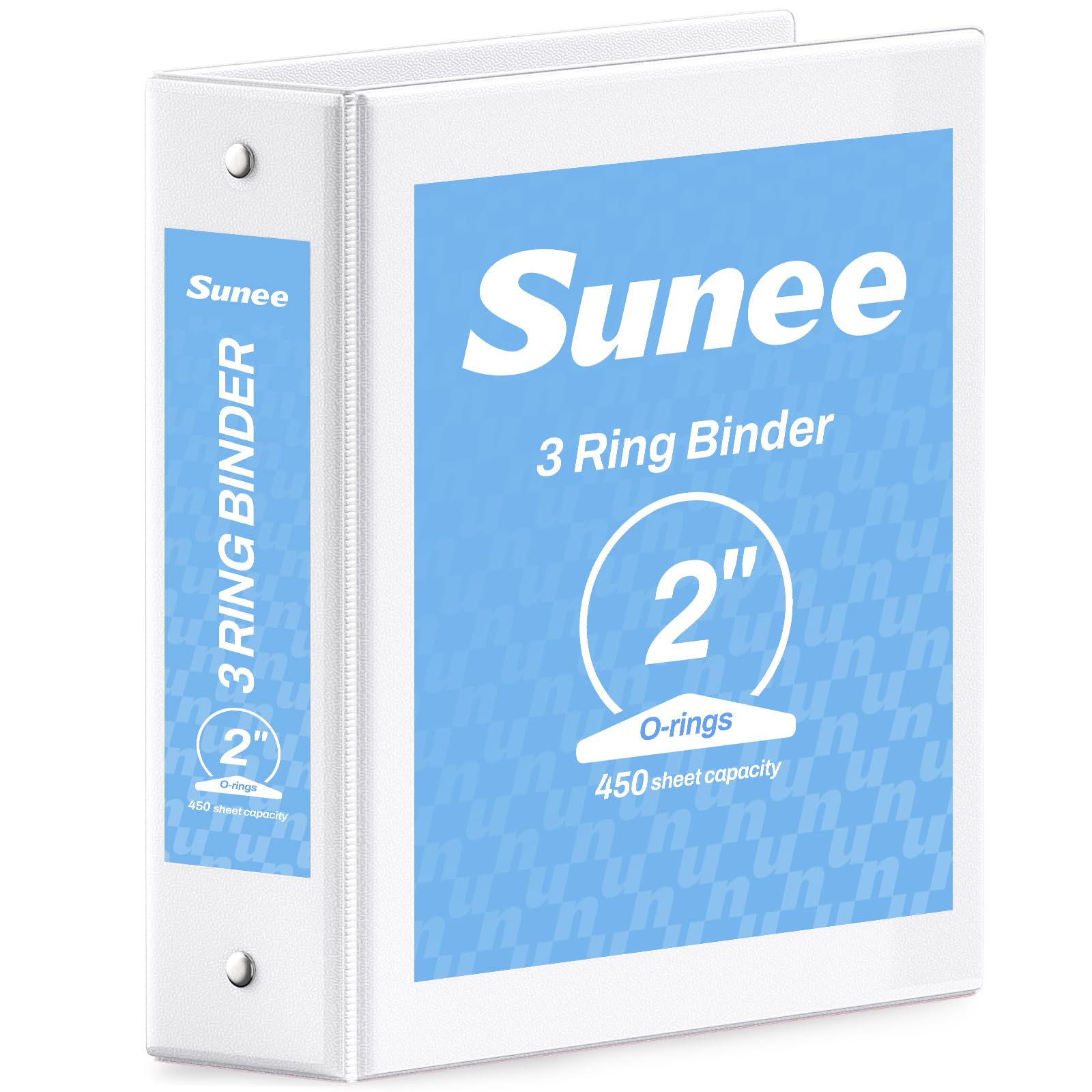 Photo 1 of SUNEE 3 Ring Binder - 2 Inch, White, Clear View Pockets