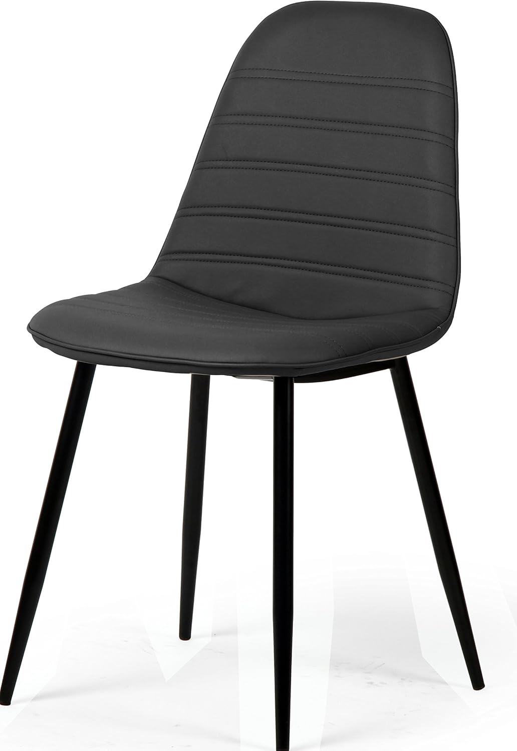 New Pacific Direct Aldo PU Leather Chair,Black Legs,Caviar