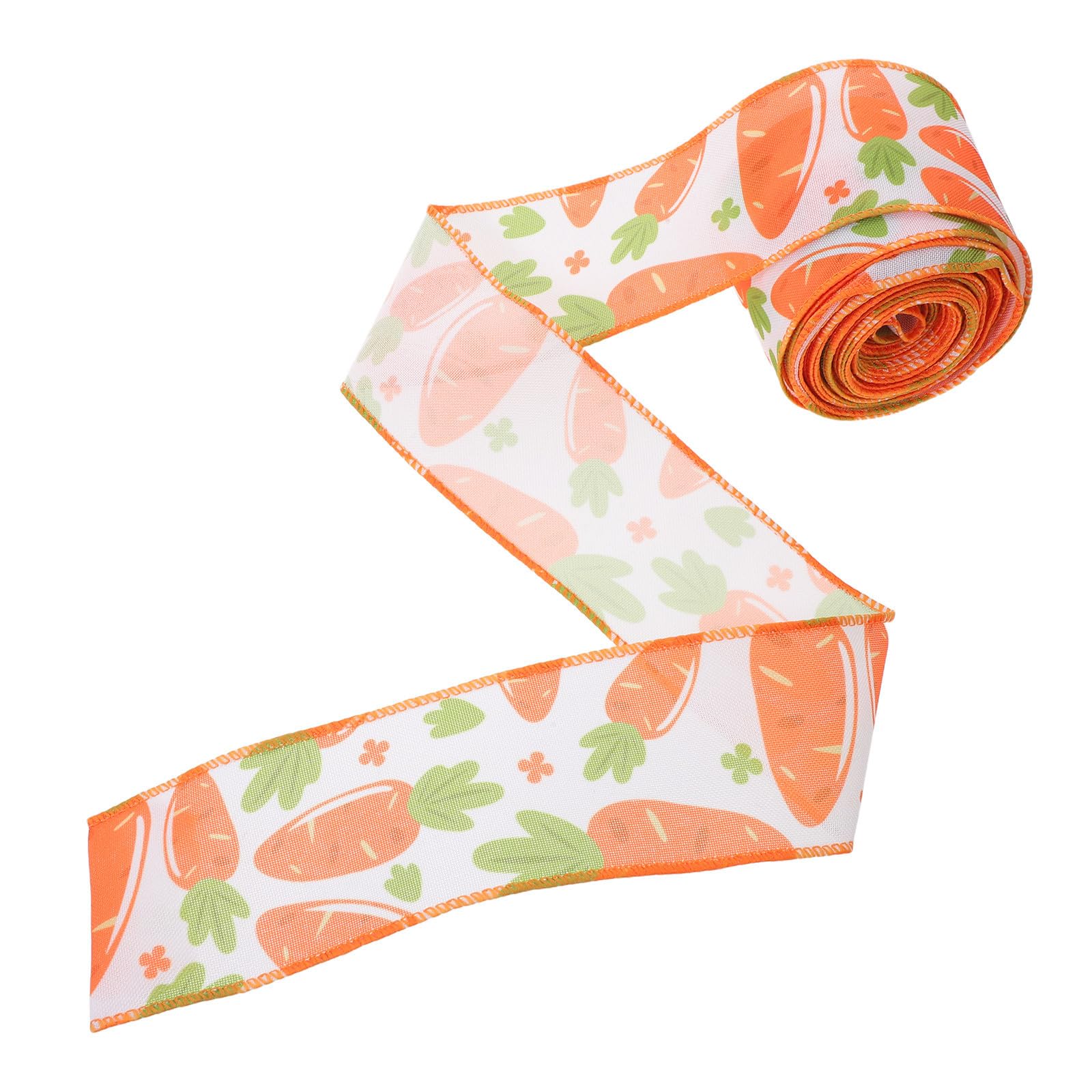 Tofficu 5 Stück Osterband mit Drahtkante aus Polyester und Eisen 6,35cm Breit Vielseitig Einsetzbares Schleifenband für Osterdekoration und Geschenkkörbe im Vintage Stil