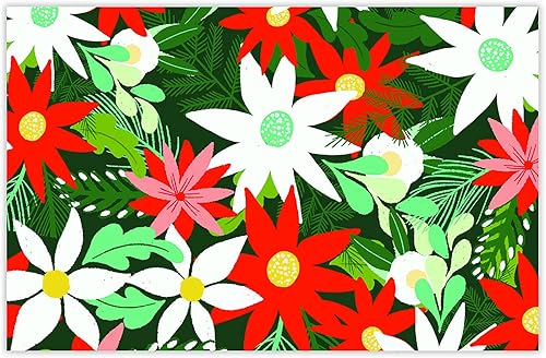 slant collections Thimblepress - Manteles individuales de papel, 24 unidades, patrón de flor de pascua